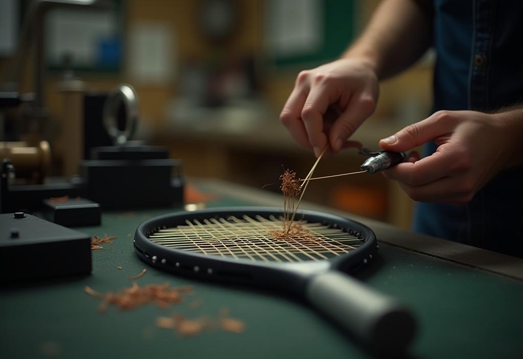 Macchina incordatrice elettronica professionale in azione